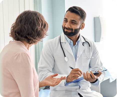 Doctor consulting with patient