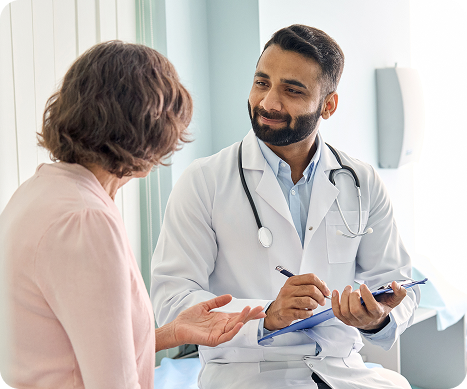 Doctor consulting with patient